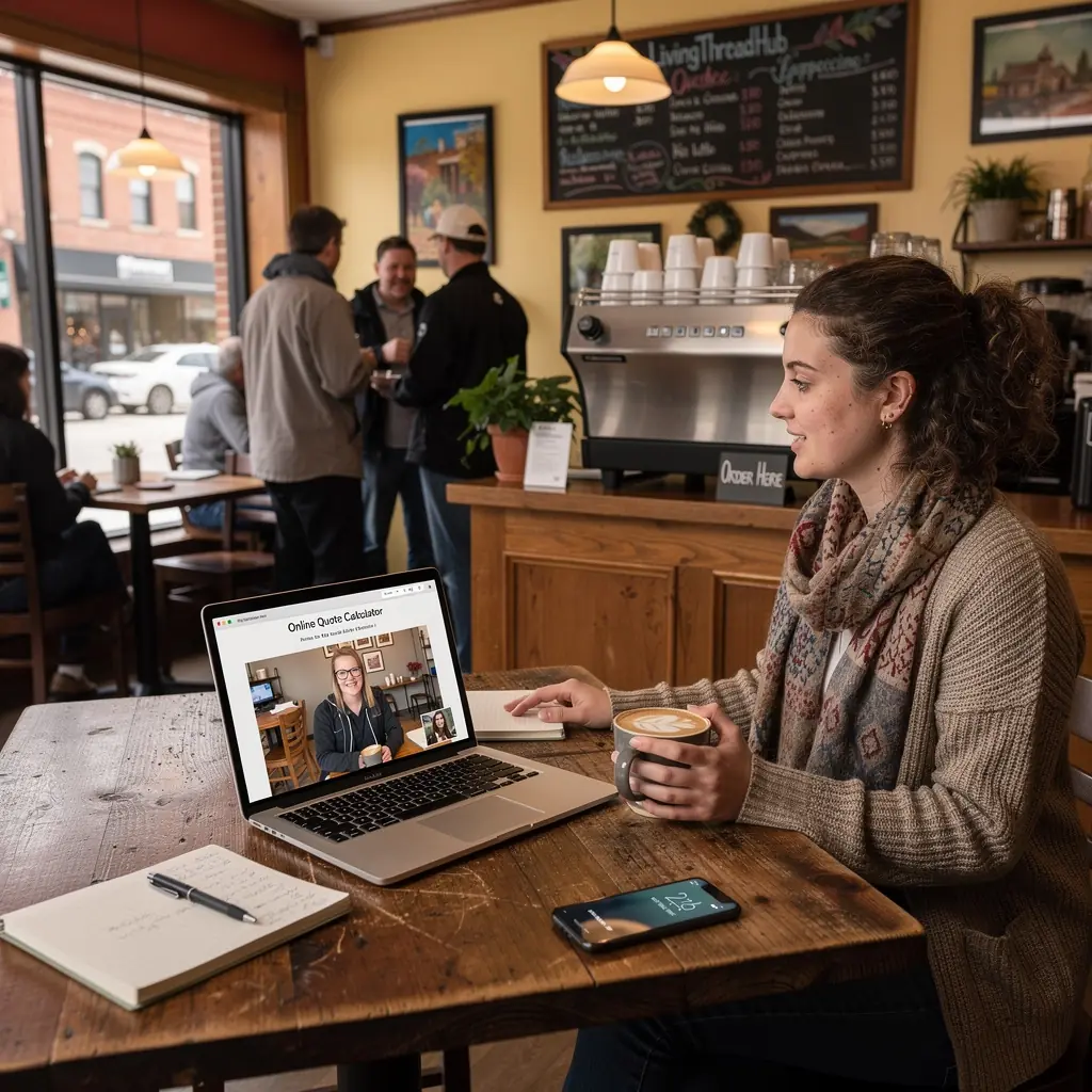 Grafika ilustrująca porównanie stawek ubezpieczeniowych na ekranie smartfona.
