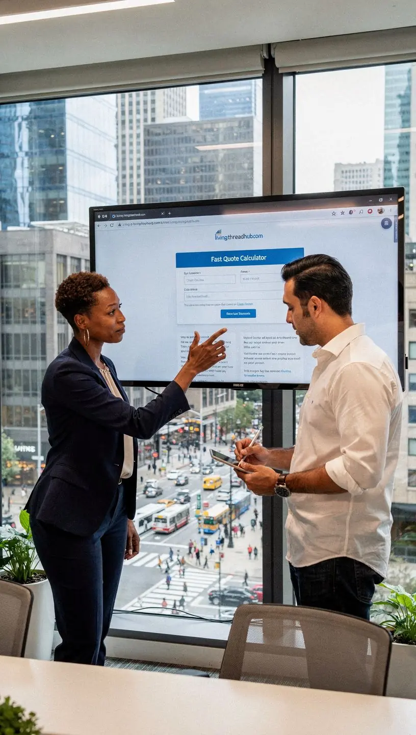 Obrazek przedstawiający osobę korzystającą z kalkulatora ubezpieczeń samochodowych na laptopie.