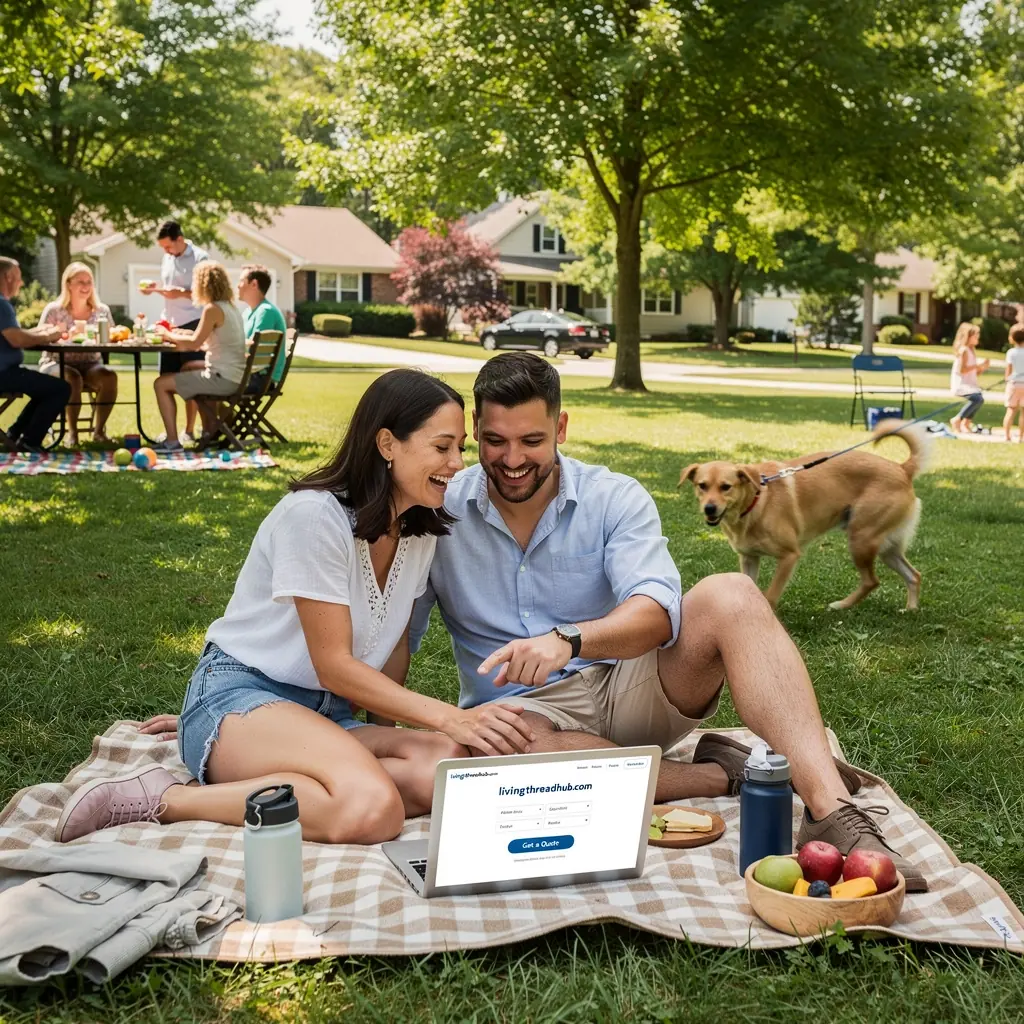 Zdjęcie rodziny szczęśliwej po zakupie ubezpieczenia samochodowego.