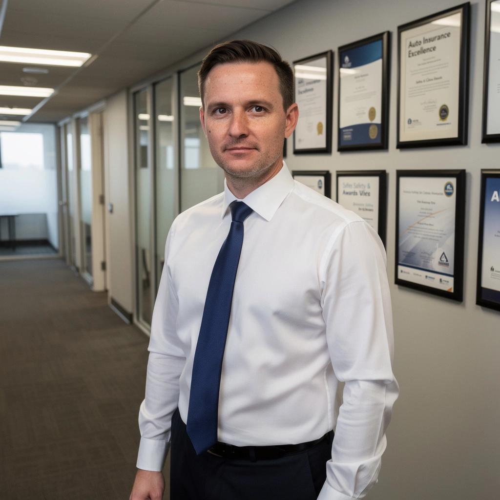 Ilustracja przedstawiająca samochody w ruchu z napisem „Ubezpieczenie samochodowe”.